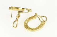 14K Yellow Gold 1.36 Ctw Diamond Curved Loop Statement Earrings