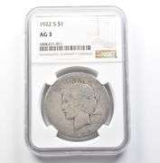 1922-S Peace Silver Dollar AG3 NGC Lowball