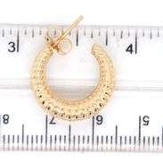14kt Yellow gold ribbed mini hoop earrings