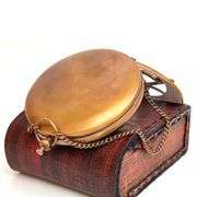 Antique Brass Sundial Leather Case