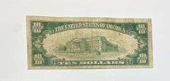 $10 Pittsburgh 1929 Series National Currency Note