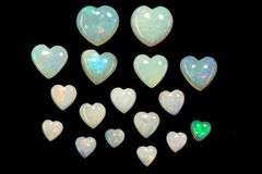 Opal Hearts - 17 piece Lot