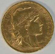 Choice BU 1903 France 20 Francs Gold 'Rooster' coin