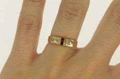 14K Yellow Gold Ruby Diamond Vintage Wedding Band Ring