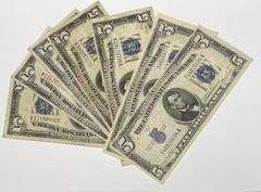 7 $5 Silver Certificates 1934 D Series