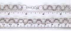 14kt White gold triple circle link chain necklace