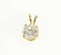 14K Yellow Gold 0.60 Ct Round Solitaire Vintage Classic Pendant