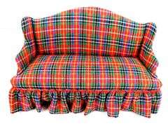 Signed d. Anne Ruff Tartan Doll House Furniture