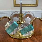 New 10-Inch Tiffany & Co Clear Crystal Column Candle Holders