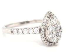 14kt White gold 0.75ctw diamond cluster ring