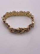 26.4g 14k Tri Color Gold Bracelet, 8in, 15mm Ribbon Link