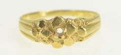14K Yellow Gold Vintage Textured Nugget Cluster Ring