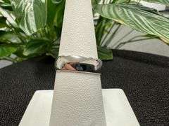 10k White Solid Gold 6mm Domed Plain Men's Women's Wedding Band Size 13