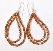 Adorable Sterling Silver Orange Gemstone Dangle Earrings