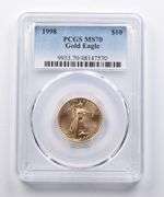 MS70 1998 $10 American Gold Eagle 1/4 Oz Gold PCGS