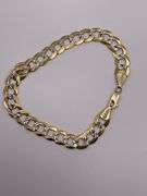 13.7g 14k Two Toned Gold Bracelet, 8.5in, 8.5mm Cuban