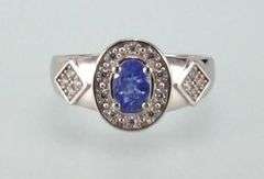 Gorgeous 1 Ct Natural Blue Violet Tanzanite Solid .925 Silver  Ring