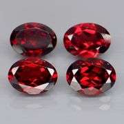 Set of 4 top red VS Garnets weighing 6.21 carats