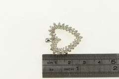 14K White Gold 0.78 Ctw Diamond Vintage Heart Love Pendant