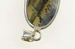 Sterling Silver Oval Labradorite Cabochon Statement Pendant