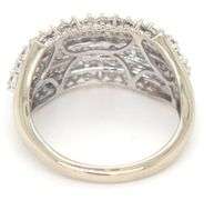 10kt White gold diamond cluster dome ring