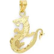 Solid 10k Gold Dragon Pendant