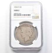 1922-S Peace Silver Dollar Fair 2 NGC Lowball