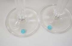New 10-Inch Tiffany & Co Clear Crystal Column Candle Holders
