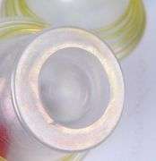 2 Steuben Style Verre De Soie Threaded Iridescent Salts