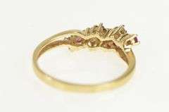14K Yellow Gold Natural Ruby Diamond Bypass Vintage Band Ring