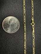 10k Yellow Gold-Hollow Figaro Link Chain 2.6mm 060 Gauge Necklace 22"