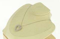 14K White Gold 0.78 Ctw Diamond Vintage Heart Love Pendant