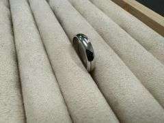 10k White Solid Gold 4mm Domed Plain Men's Women's Wedding Band Size 12