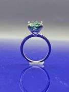 14 Kt White Gold Plate Sparkling Rare 5 Ct Emerald Green Fire Moissanite Ring
