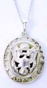 Vintage Sterling Silver U.S. Army Pendant & Chain