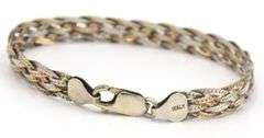 Vintage 925 sterling silver braided bracelet and Italian sterling silver fancy link necklace