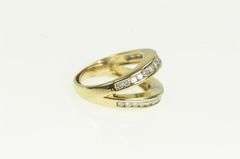 14K Yellow Gold 0.80 Ctw Diamond Split Band Statement Ring