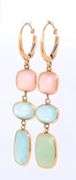 14kt Yellow gold Frosted quartz dangle earrings