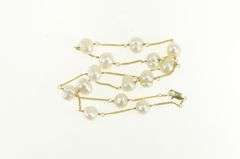 14K Yellow Gold 8.7mm Pearl Vintage Beaded Chain Necklace