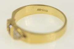14K Yellow Gold Ruby Diamond Vintage Wedding Band Ring