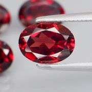 Set of 4 top red VS Garnets weighing 6.21 carats