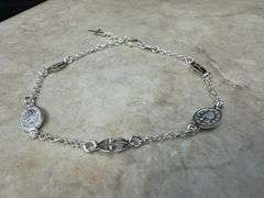 925 Sterling Silver Cross & Virgin Mary Bracelet Catholic Jewelry