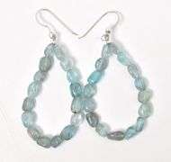 Elegant Sterling Silver Blue Gemstone Dangle Earrings