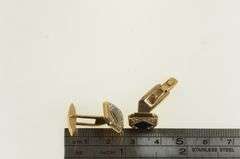 14K Yellow Gold Art Deco Black Onyx Diamond Vintage Cuff Links