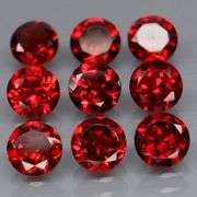 Premium 5.67ct round cut cherry red Garnet set