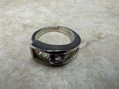 Sterling Silver Natural Gemstone Amethyst Ring Size 7