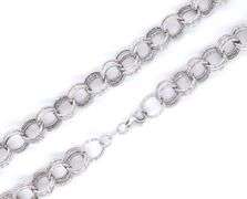 14kt White gold triple circle link chain necklace