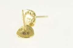 14K Yellow Gold Scallop Sea Shell Ocean Motif Stud Earrings