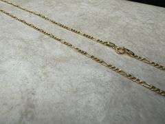 14k Yellow Gold-Hollow Figaro Link Chain 1.9mm Necklace 20"