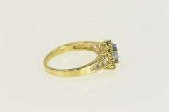 14K Yellow Gold Tanzanite Diamond Halo Engagement Ring
